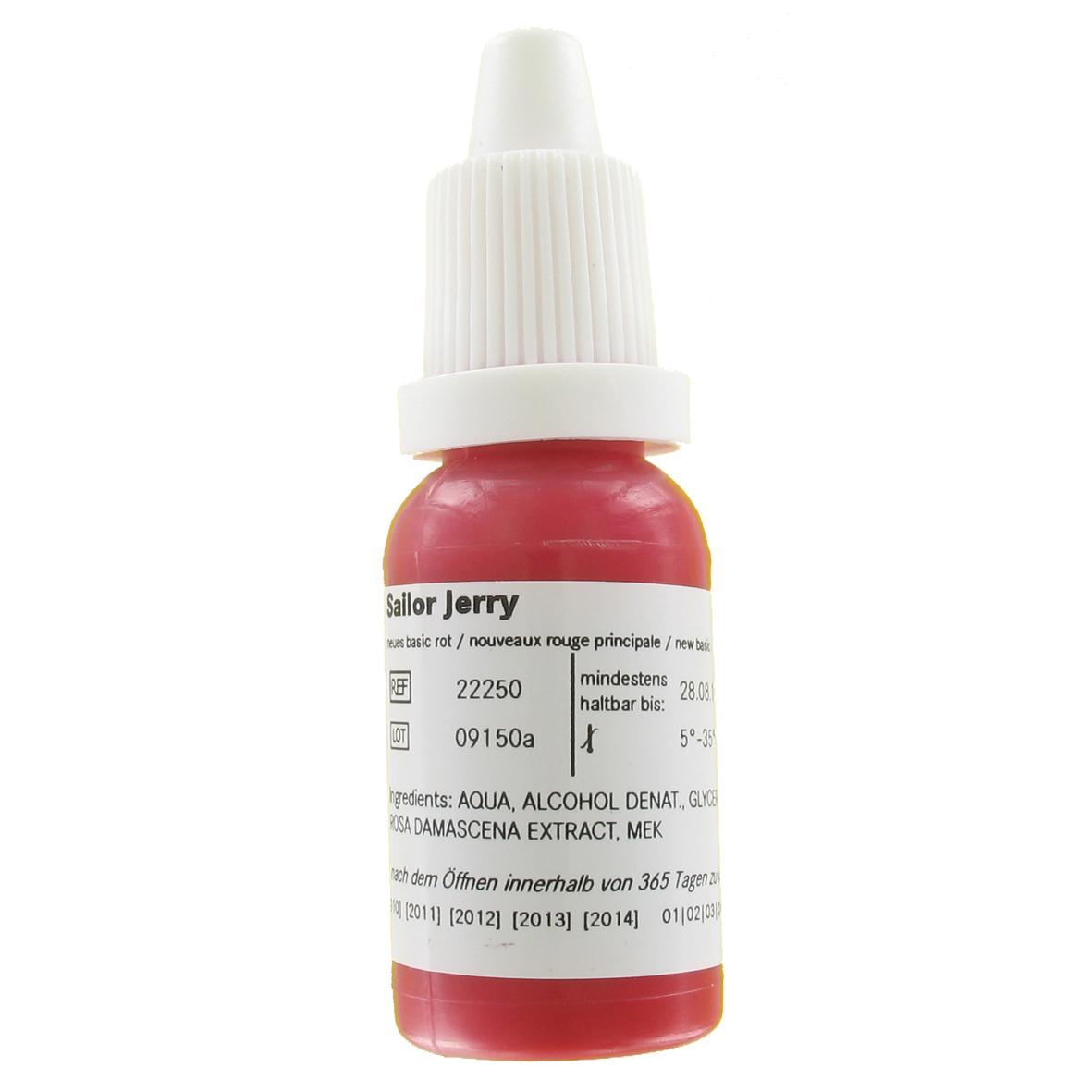 Sailor Jerry dunkelrot 10 ml, traditionelle Tätowierfarbe